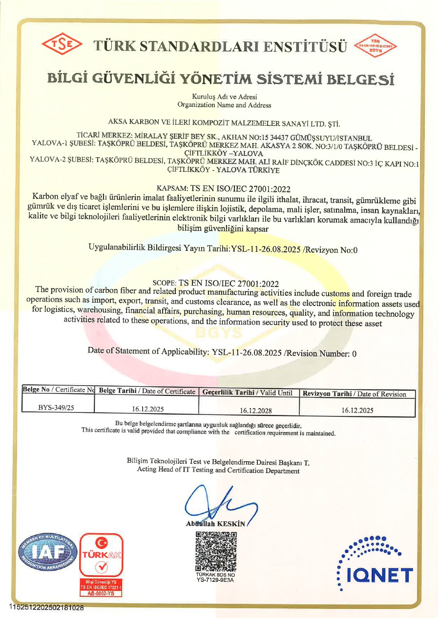 Aksa Carbon | Certificates